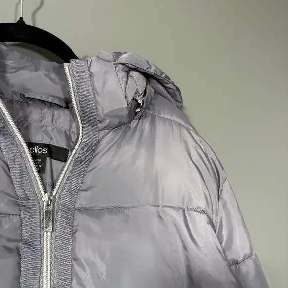 Ellos Silver Quilted Puffer Jacket Winter Coat - Size 18/20 - Women's Plus Size